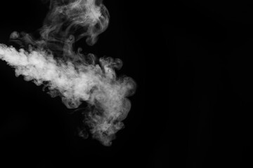 White vapor, smoke on a black background to add to your pictures. Perfect smoke, steam, fragrance, incense. Create mystical photos. Smoke background