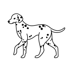 Cartoon happy dalmatians. Flat vector illustration for prints, clothing, packaging and postcards.