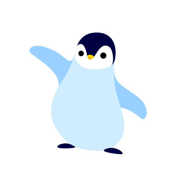 Cartoon penguin, cute character for children. Vector illustration in cartoon style for abc book, poster, postcard.