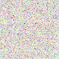 Abstract vector seamless pattern of multicolored dots on a white background.