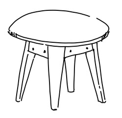 Table interior furniture doodle hand sketch line illustration