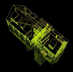 Abstract architecture background. 3d rendering