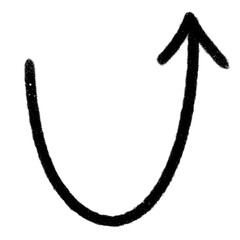 Arrow hand drawn icon.