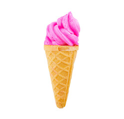 Pink soft serve ice cream