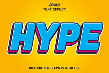 hype text effect with blue and yellow color editable.