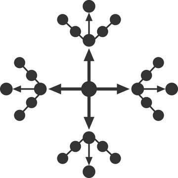Chain reaction icon, science symbol vector