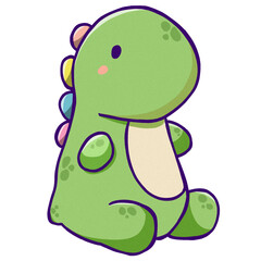 dinosaur trex t-rex baby cute kawaii illustration cartoon drawing © AstroArt