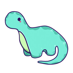 Brontosaurus cute kawaii adorable baby for kids cartoon illustration drawing