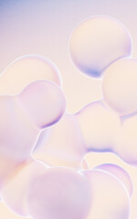 Transparent gradient bubbles, 3d rendering.