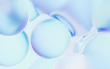 Transparent gradient bubbles, 3d rendering.