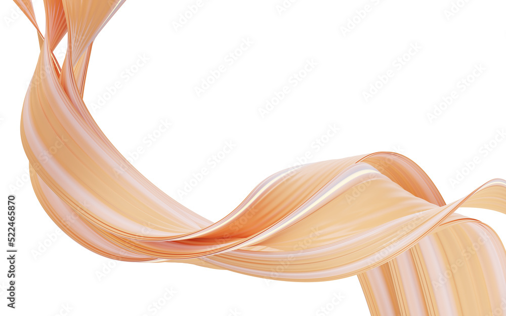 Poster abstract flowing curve lines, 3d rendering.