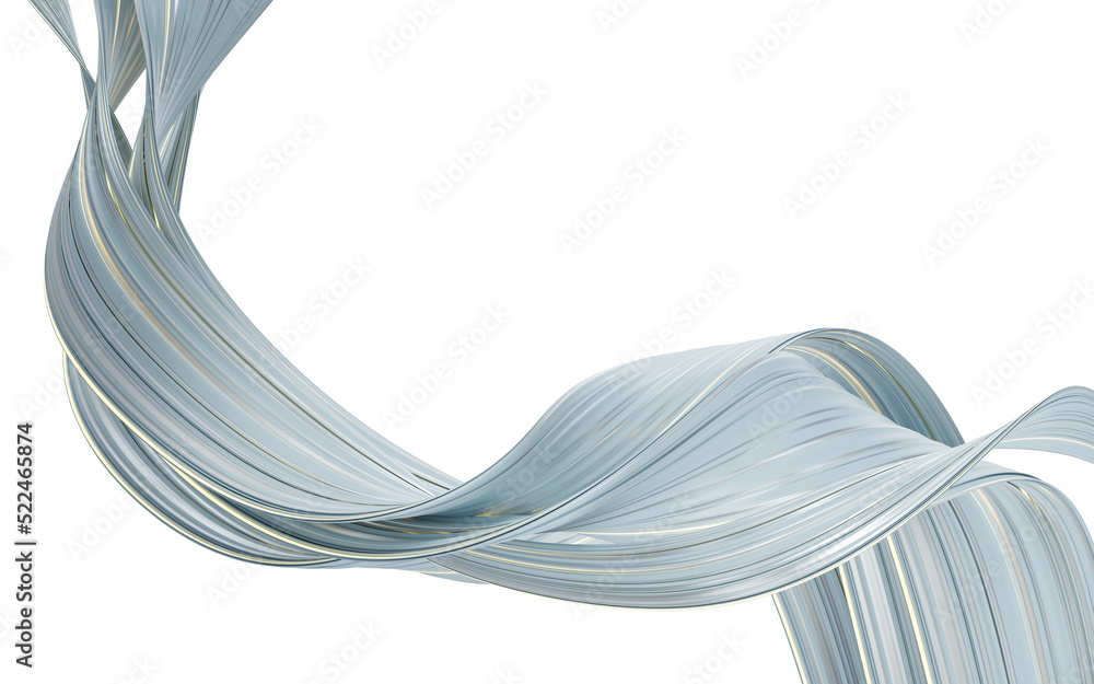 Sticker Abstract flowing curve lines, 3d rendering.