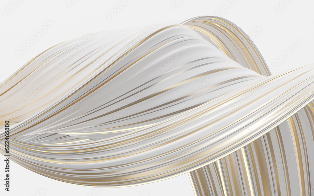 Poster abstract flowing curve lines, 3d rendering.