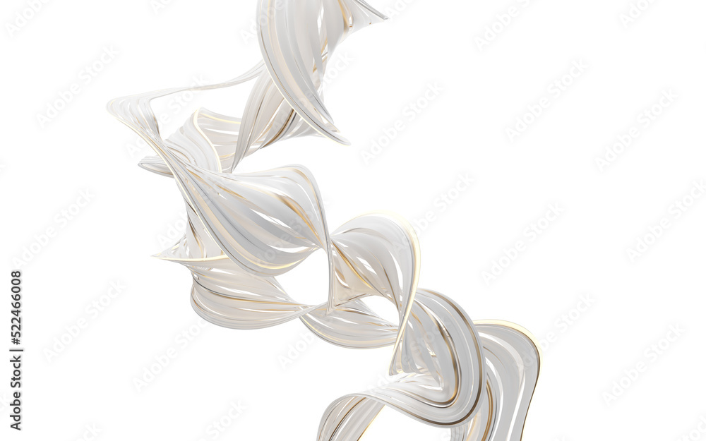 Poster abstract flowing curve lines, 3d rendering.