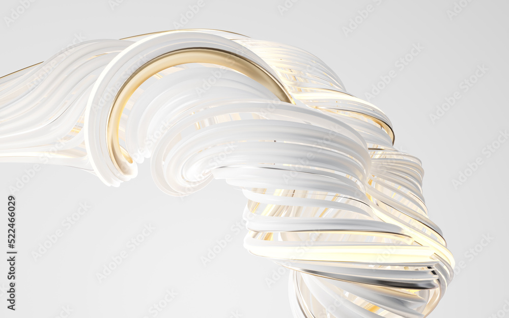 Poster abstract flowing curve lines, 3d rendering.