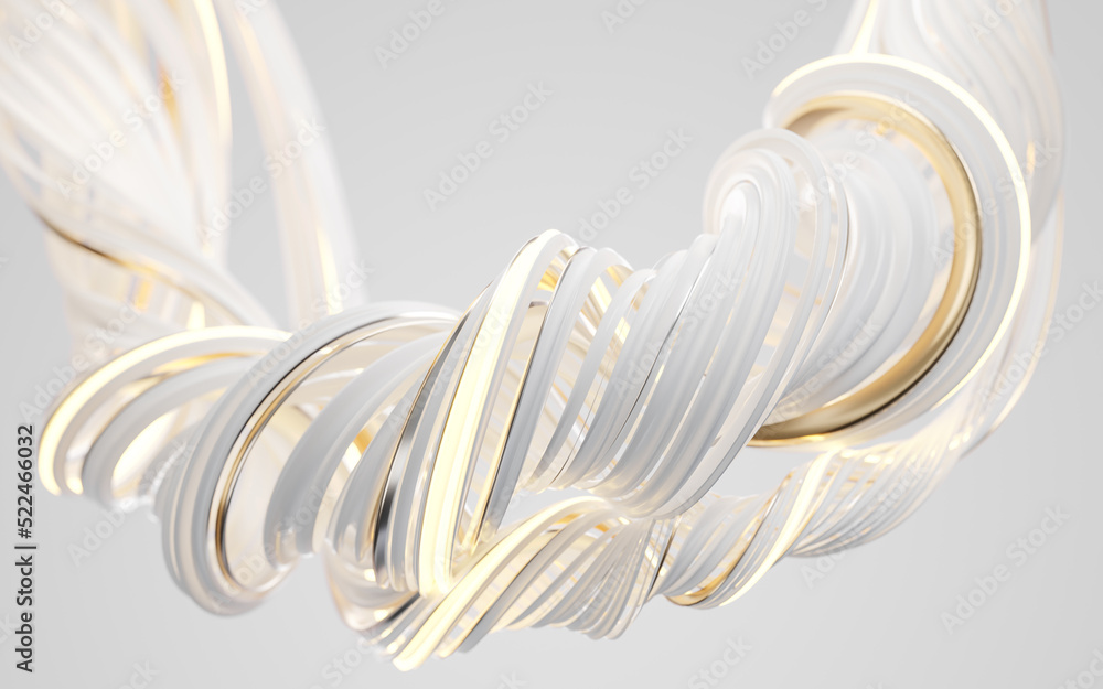 Poster abstract flowing curve lines, 3d rendering.