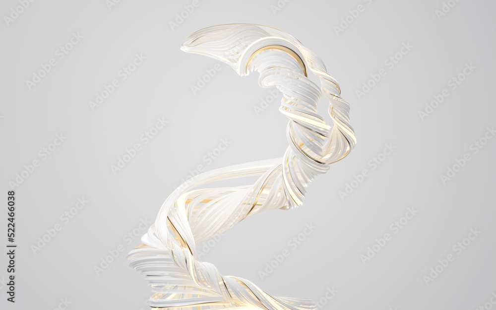 Poster abstract flowing curve lines, 3d rendering.