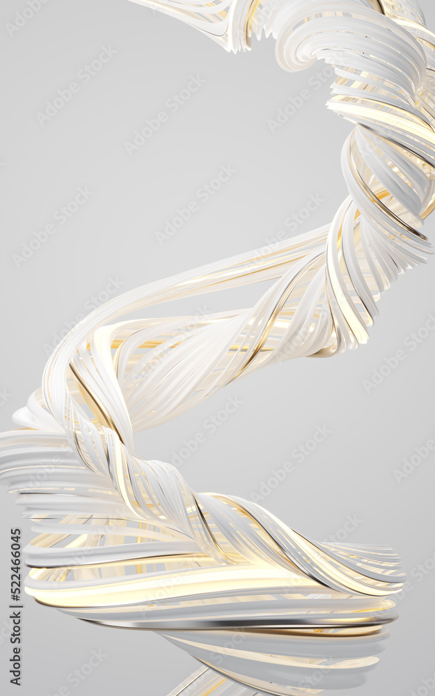 Poster abstract flowing curve lines, 3d rendering.