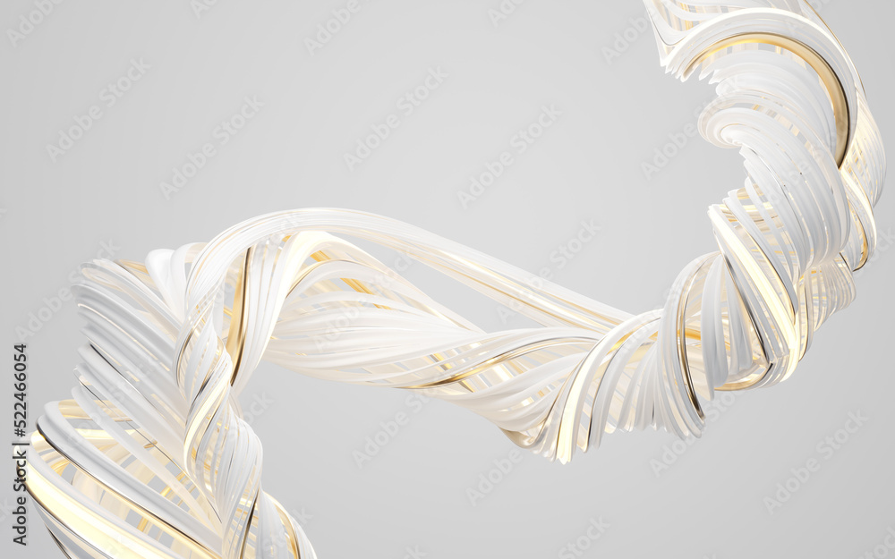 Poster abstract flowing curve lines, 3d rendering.