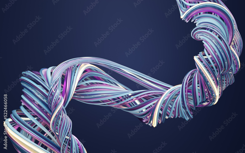 Poster abstract flowing curve lines, 3d rendering.