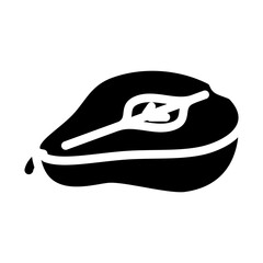 cut pear one glyph icon vector. cut pear one sign. isolated symbol illustration