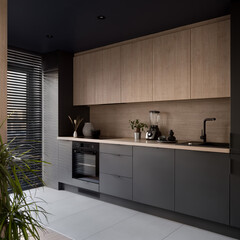 Small and elegant kitchen - obrazy, fototapety, plakaty