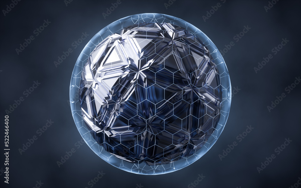 Poster abstract round shape geometry, 3d rendering.