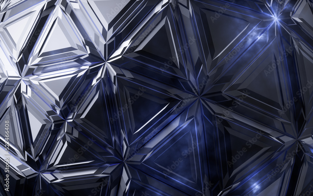 Poster abstract triangle shape geometry, 3d rendering.