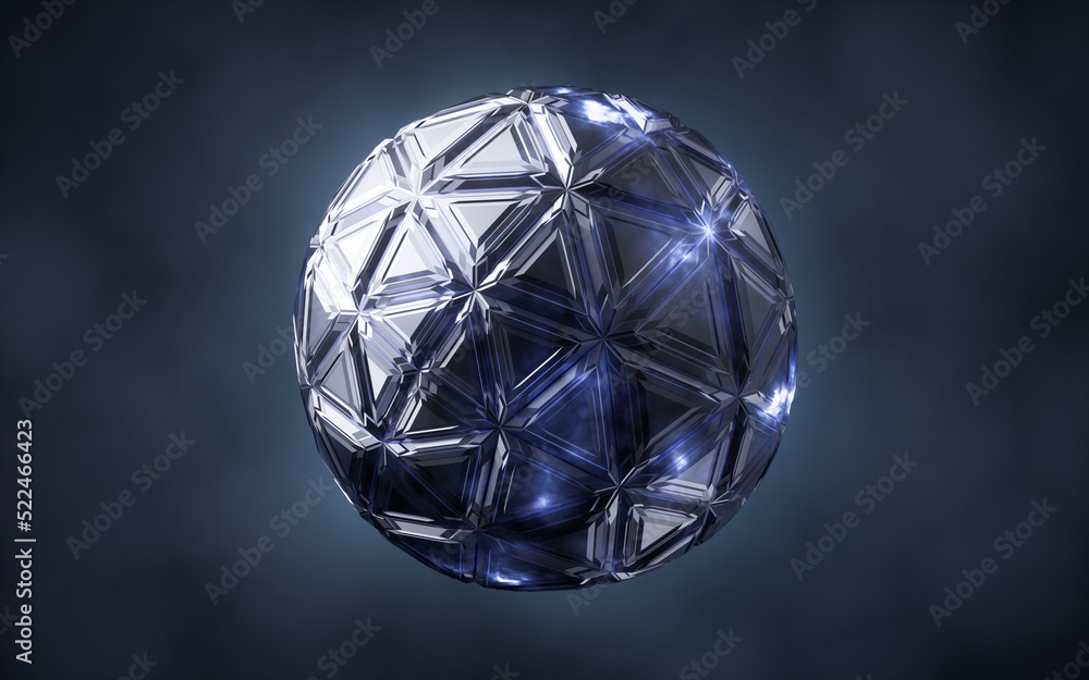 Poster abstract round shape geometry, 3d rendering.