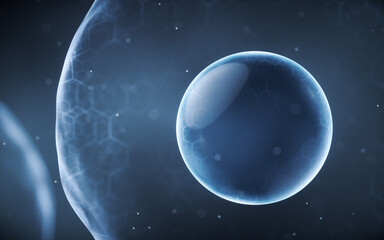 Obraz na płótnie Canvas Biological cell with thin film, 3d rendering.