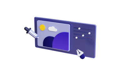 Fototapeta premium Web design development. Freelance work concept. Creative process. 3d rendering ux ui