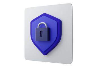 Shield protected icon.Protection shield and padlock. User Account protection. Security icons with 3d shield shape.