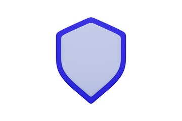 Shield protected icon. 3d render illustartion.