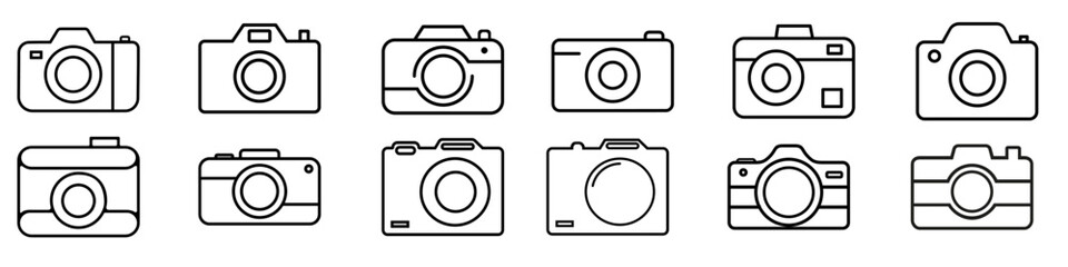 Camera icon vector set. Digital sign collection. Photo symbol or logo.