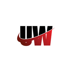 Letter UW simple logo design vector