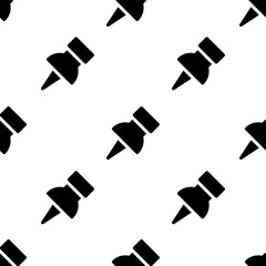 Single Push pin pattern. Push pin concept. filled trendy Vector seamless Pattern, background, wallpaper