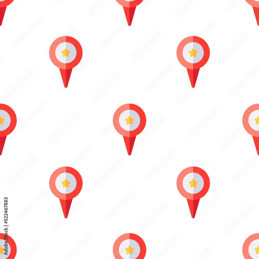 Poster single pin pattern. pin concept. flat trendy vector seamless pattern, background, wallpaper