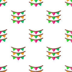 Single garlands pattern. garlands concept. flat trendy Vector seamless Pattern, background, wallpaper