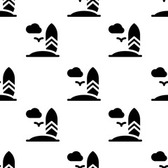 Single Surfboard pattern. Surfboard concept. filled trendy Vector seamless Pattern, background, wallpaper