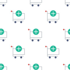 Single cart pattern. cart concept. flat trendy Vector seamless Pattern, background, wallpaper