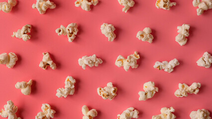 Popcorn pattern on pink background