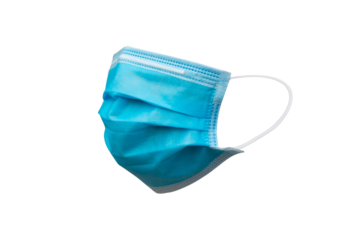 Medical mask or Hygienic mask isolated on white background with clipping path