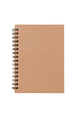brown notebook isolated on white background with clipping path - obrazy, fototapety, plakaty