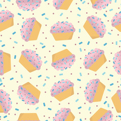 sweet food vector cakes seamless pattern