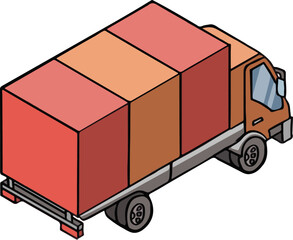 Freight auto with mail or delivery, van vector