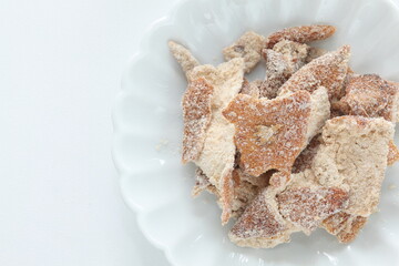 Chinese food, dried mandarin peel for snack food image