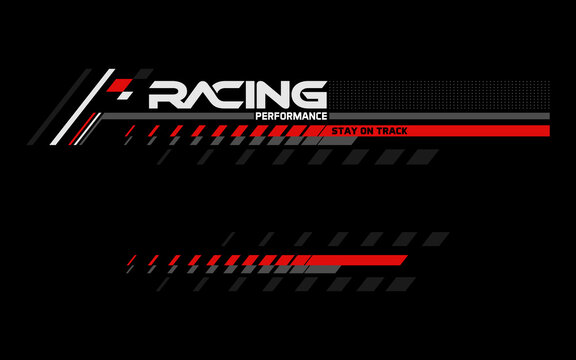 racing performance trendy fashionable vector t-shirt and apparel design, typography, print, poster. Global swatches. 
