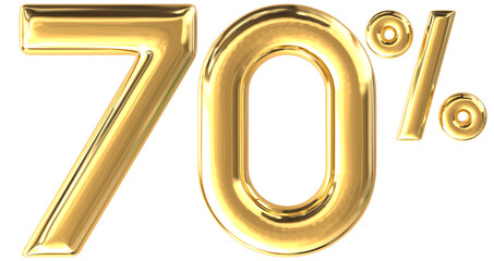 3d golden font number 70