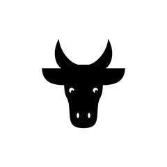 Cow head icon black on white background