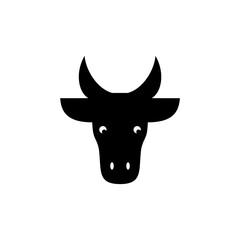 Cow head icon black on white background
